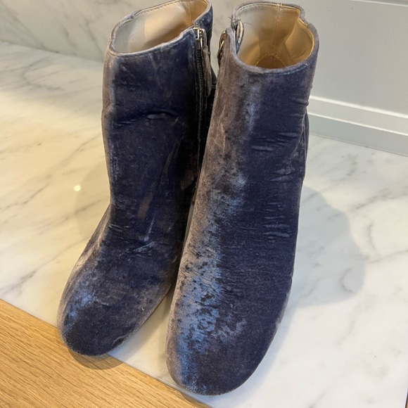 Zara velvety grey blue booties - size 39 - Picture 2 of 4